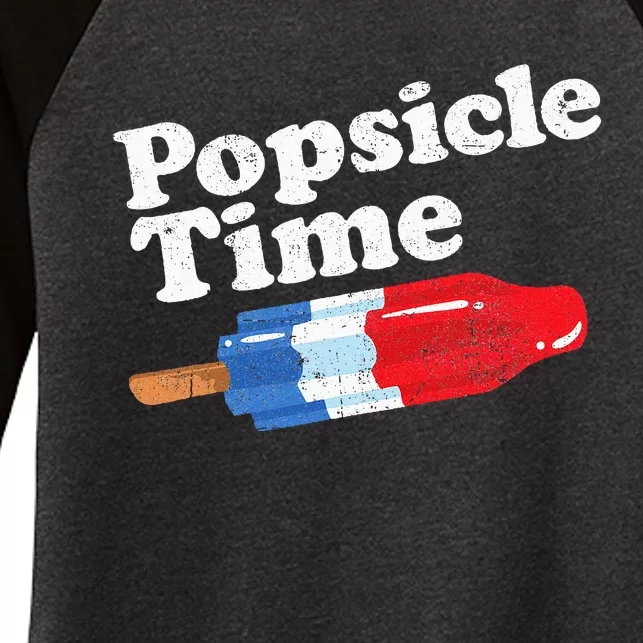 Summer Popsicle Time Funny Bomb Retro 80s Pop Vacation Gift Women's Tri-Blend 3/4-Sleeve Raglan Shirt