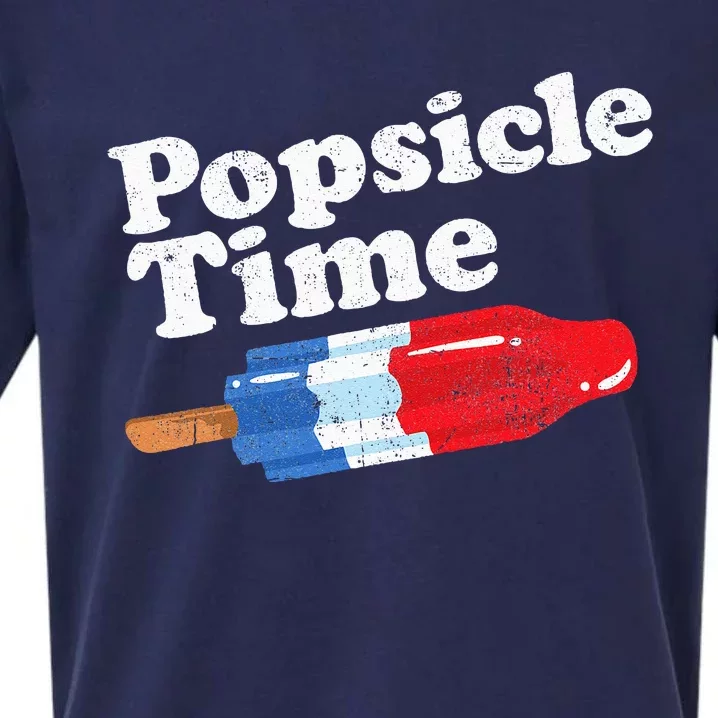 Summer Popsicle Time Funny Bomb Retro 80s Pop Vacation Gift Sueded Cloud Jersey T-Shirt