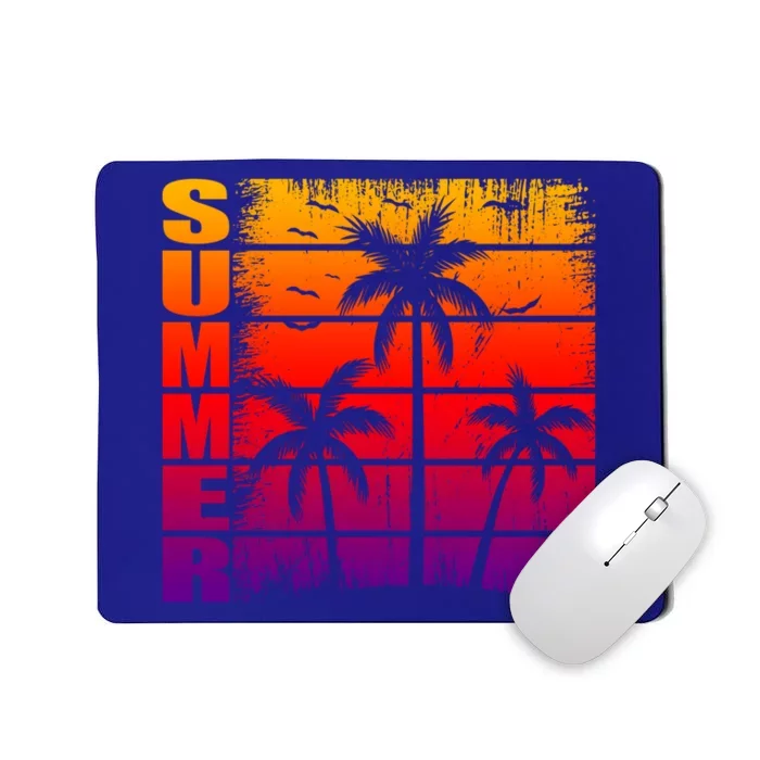 Summer Palm Trees And Sunset Beach Vibes Vacay Vintage Cute Gift Mousepad