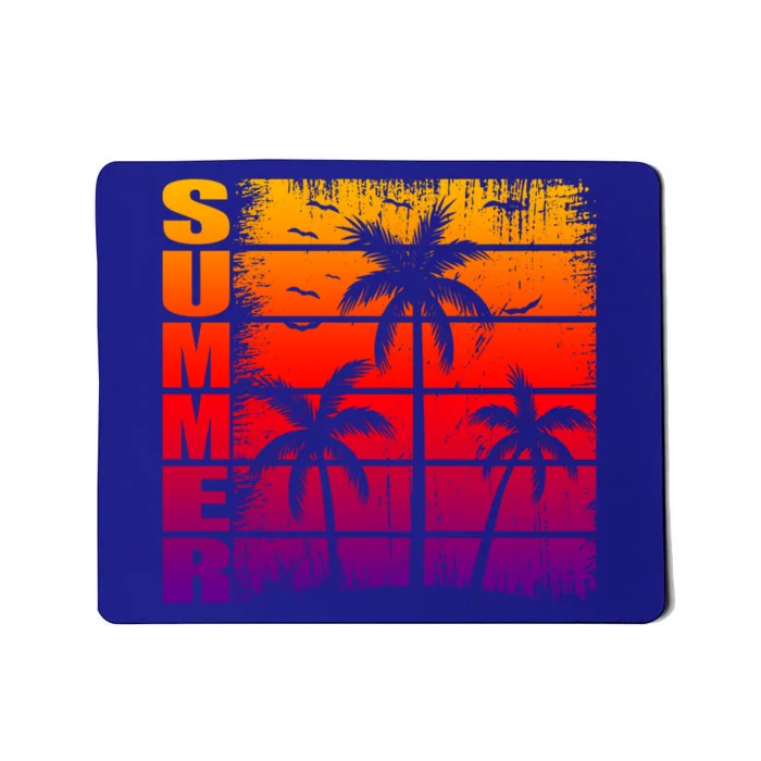 Summer Palm Trees And Sunset Beach Vibes Vacay Vintage Cute Gift Mousepad