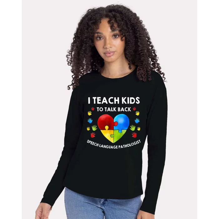 Speech Pathology Therapy Talk Autism Awareness Month Womens Cotton Relaxed Long Sleeve T-Shirt