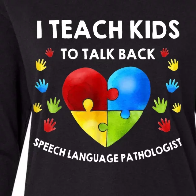 Speech Pathology Therapy Talk Autism Awareness Month Womens Cotton Relaxed Long Sleeve T-Shirt