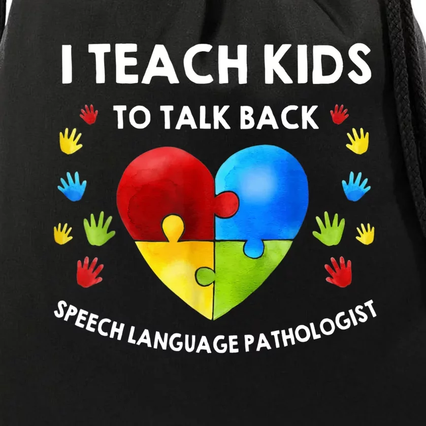 Speech Pathology Therapy Talk Autism Awareness Month Drawstring Bag