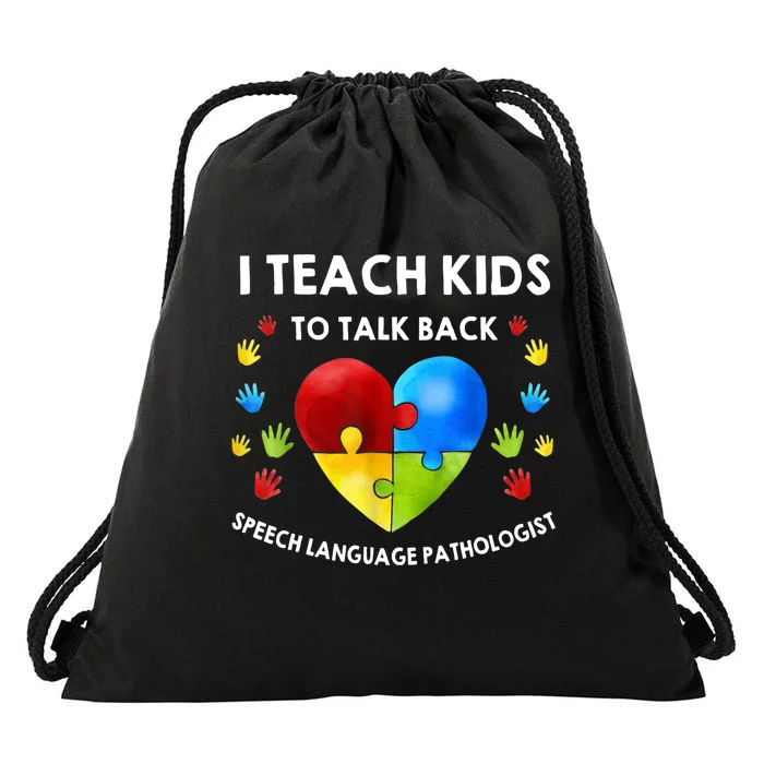 Speech Pathology Therapy Talk Autism Awareness Month Drawstring Bag