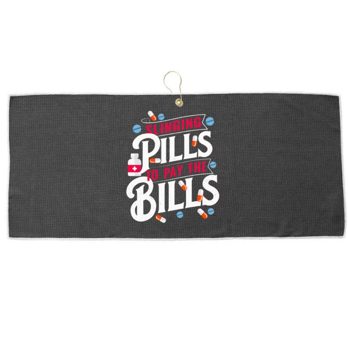 Slinging Pills to Pay The Bills Pharmacist Apothecary RPh Large Microfiber Waffle Golf Towel