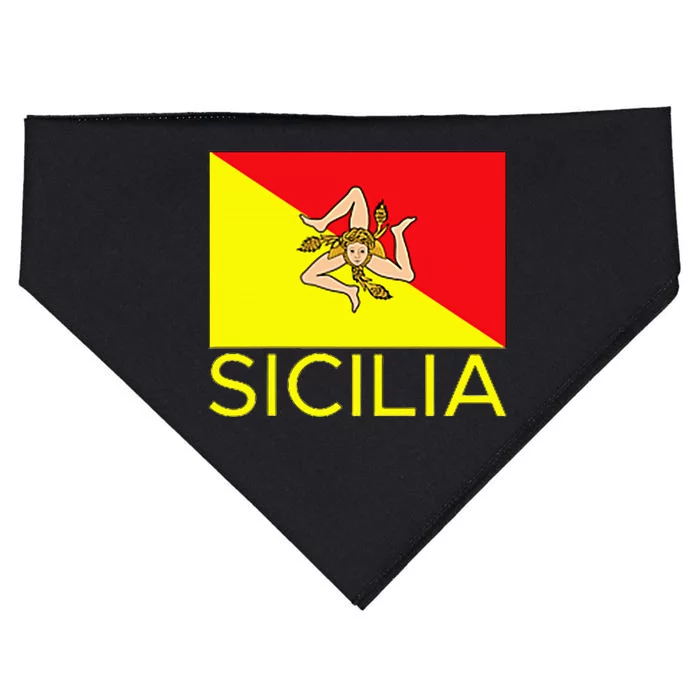 Sicilia Pallermo Triskelion Flag USA-Made Doggie Bandana