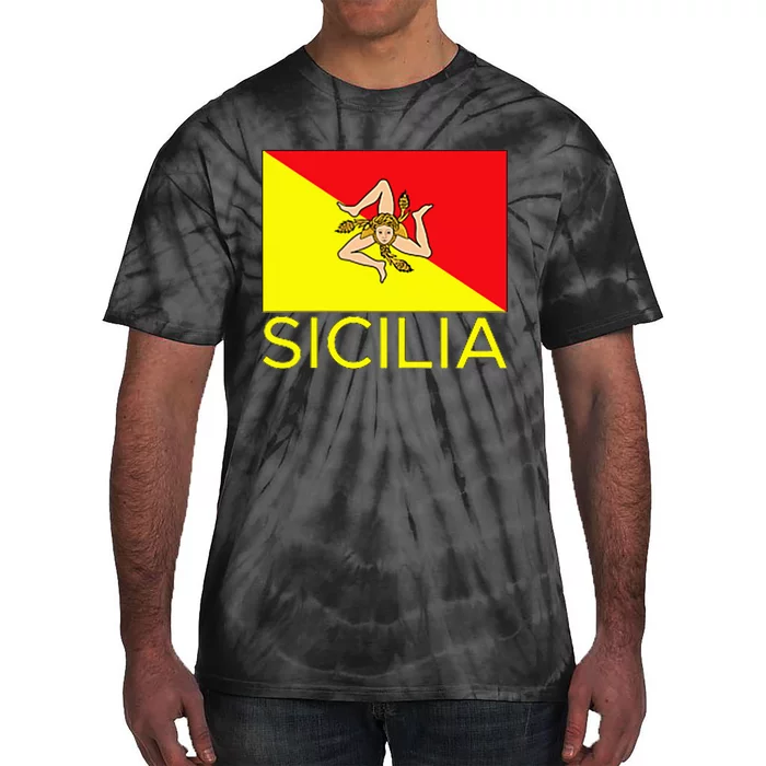 Sicilia Pallermo Triskelion Flag Tie-Dye T-Shirt