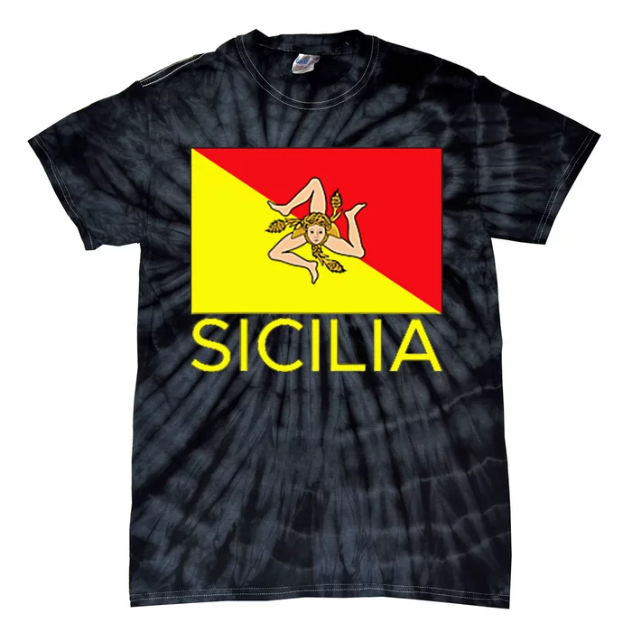 Sicilia Pallermo Triskelion Flag Tie-Dye T-Shirt