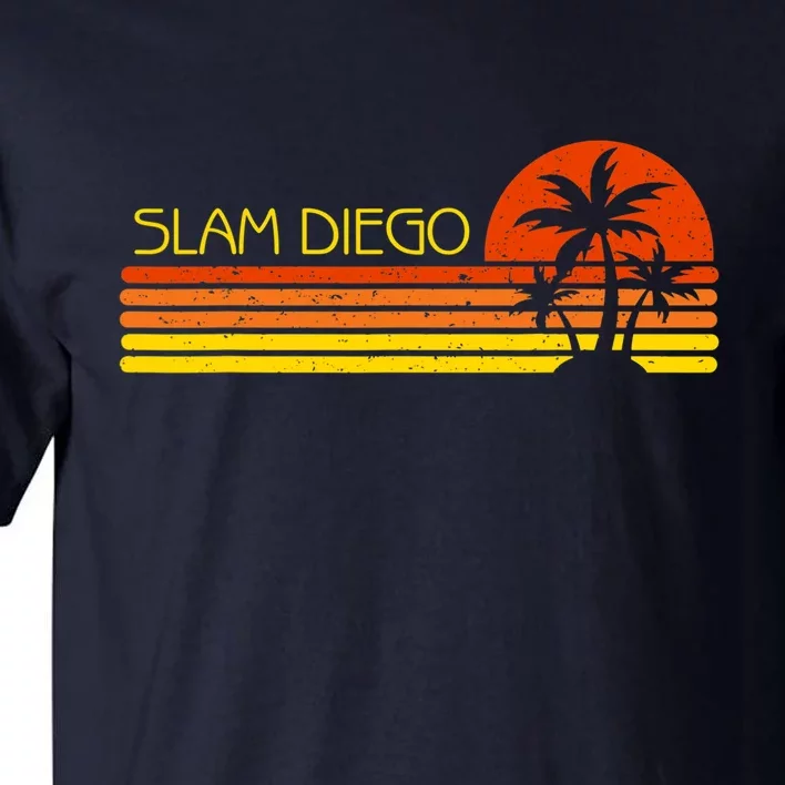 Sunset Palm Tree San Diego Baseball Grand Slam Tall T-Shirt