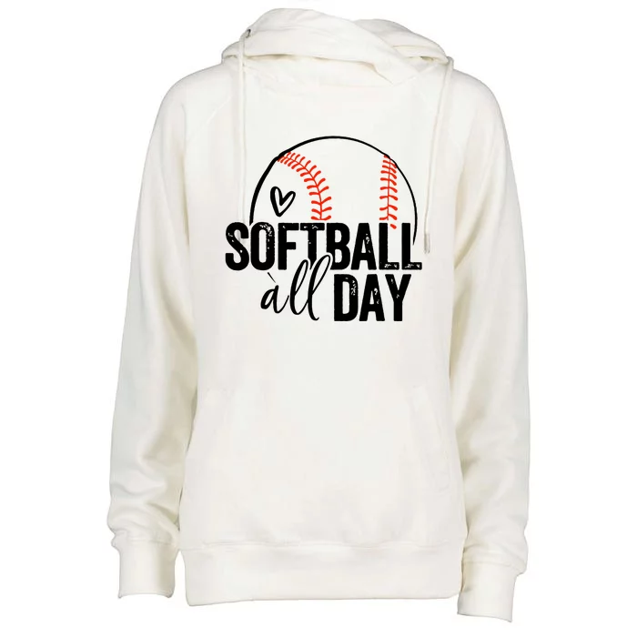 Softball Player Teen Girl Women Softball Lover Womens Funnel Neck Pullover Hood