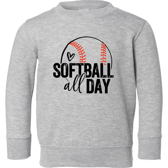 Softball Player Teen Girl Women Softball Lover Toddler Sweatshirt