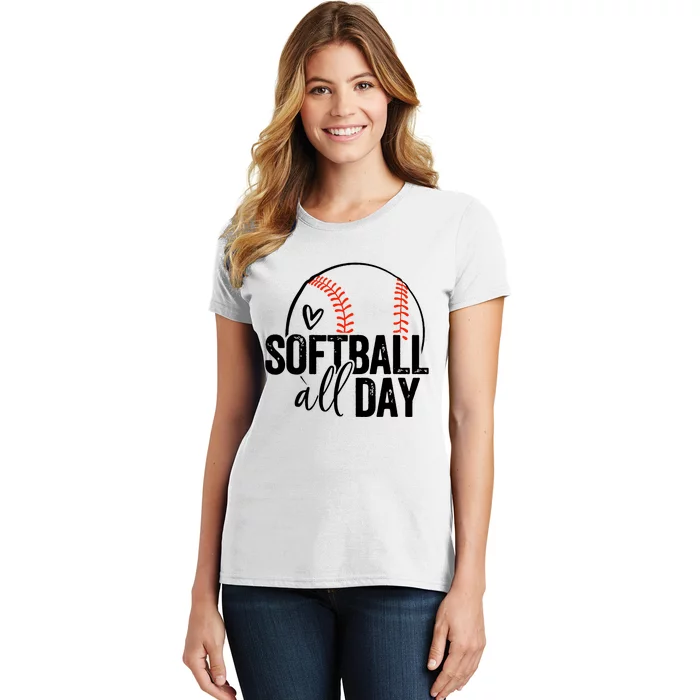 Softball Player Teen Girl Women Softball Lover Women's T-Shirt