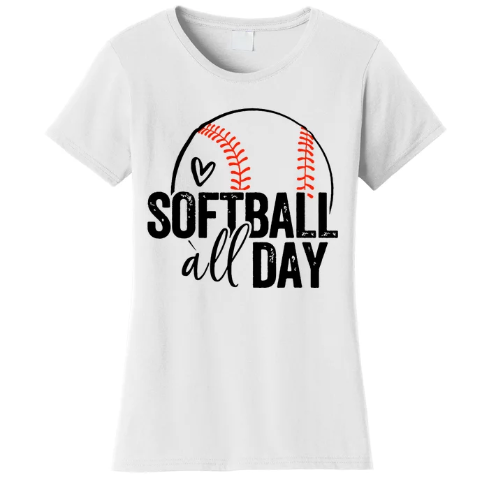 Softball Player Teen Girl Women Softball Lover Women's T-Shirt