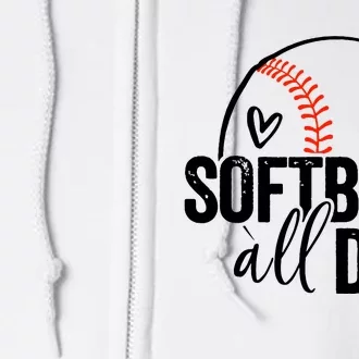 Softball Player Teen Girl Women Softball Lover Full Zip Hoodie