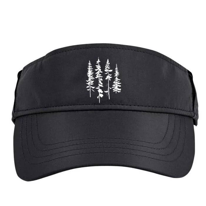 Skinny Pine Trees Pine Tree Graphic For Nature Lover Adult Drive Performance Visor