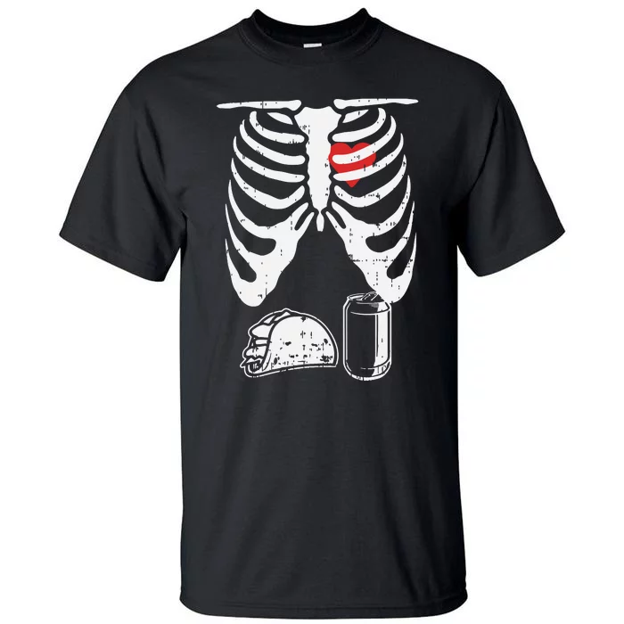 Skeleton Pregnancy Taco Beer Xray Halloween Soon Dad. Tall T-Shirt