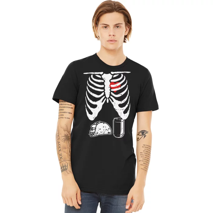 Skeleton Pregnancy Taco Beer Xray Halloween Soon Dad. Premium T-Shirt