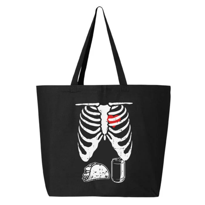 Skeleton Pregnancy Taco Beer Xray Halloween Soon Dad. 25L Jumbo Tote