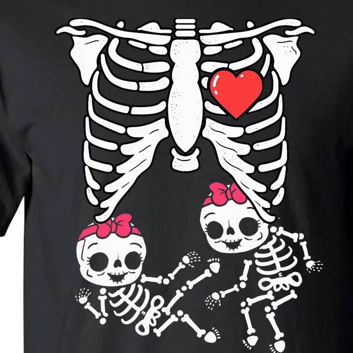 Skeleton Pregnancy Twins XRay Pregnant Halloween Tall T-Shirt