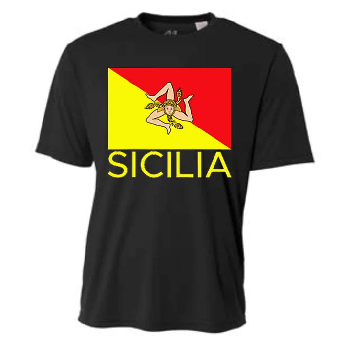 Sicilia Pallermo Triskelion Flag Cooling Performance Crew T-Shirt