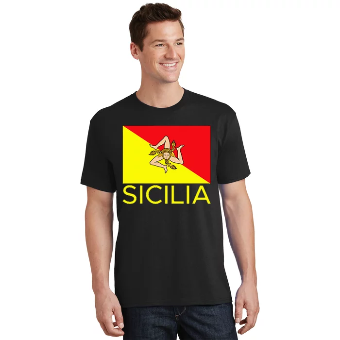 Sicilia Pallermo Triskelion Flag T-Shirt