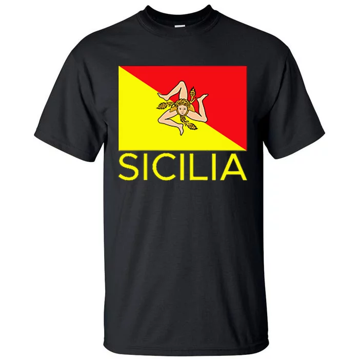 Sicilia Pallermo Triskelion Flag Tall T-Shirt