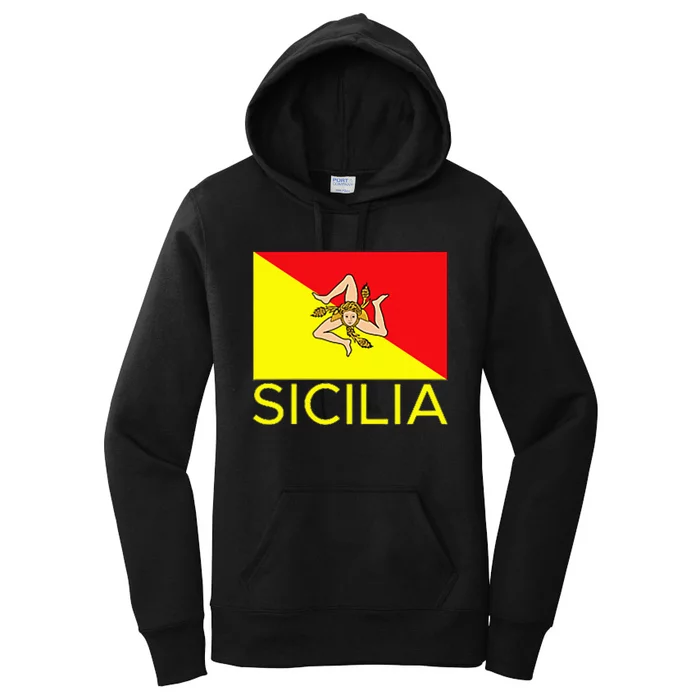 Sicilia Pallermo Triskelion Flag Women's Pullover Hoodie