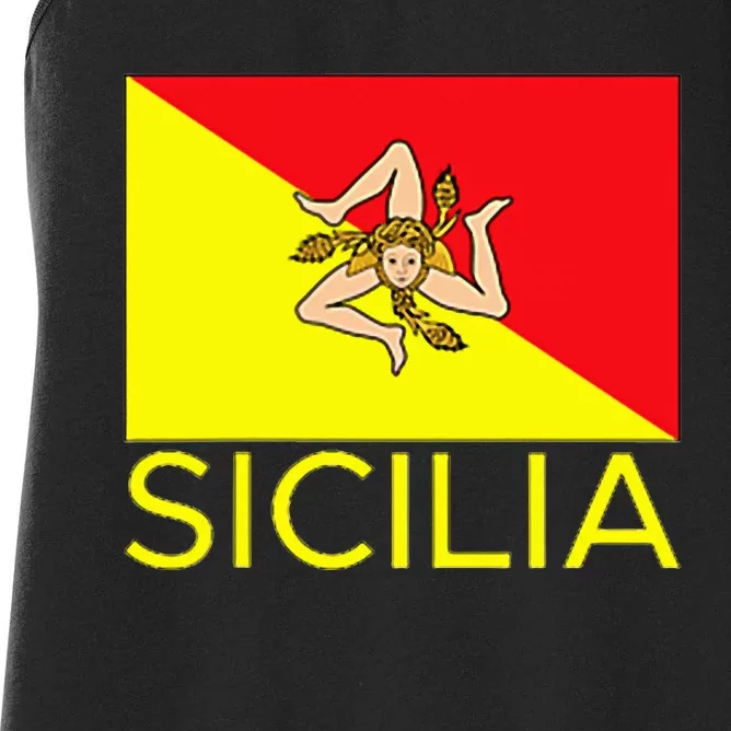 Sicilia Pallermo Triskelion Flag Women's Racerback Tank