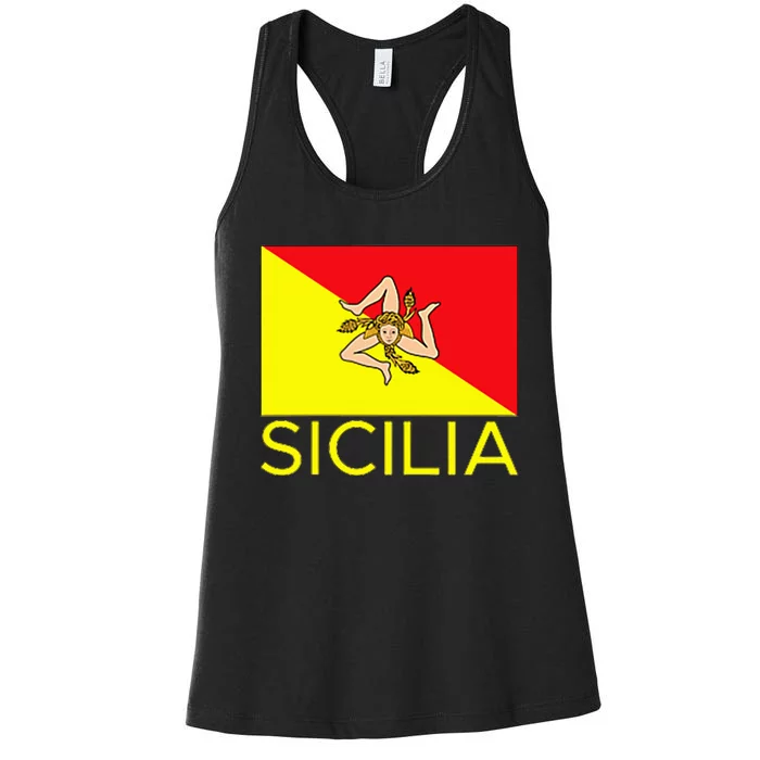 Sicilia Pallermo Triskelion Flag Women's Racerback Tank