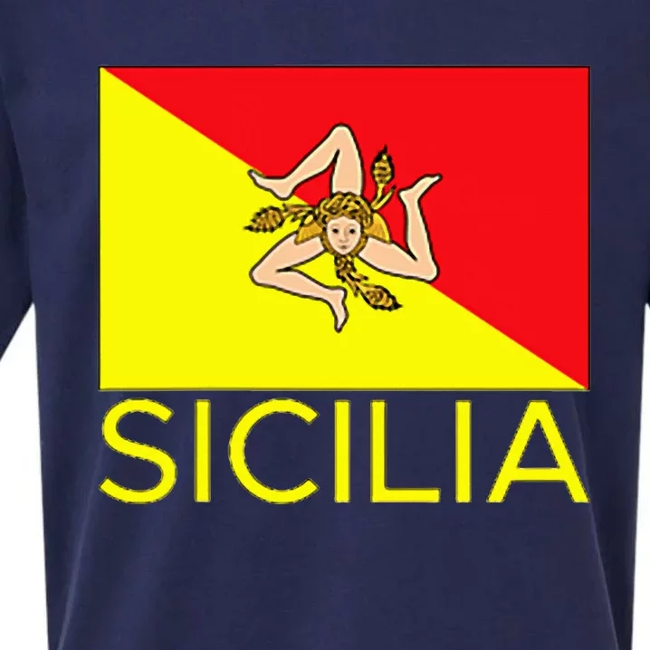 Sicilia Pallermo Triskelion Flag Sueded Cloud Jersey T-Shirt