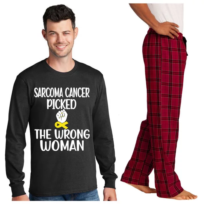 Sarcoma Picked The Wrong Sarcoma Cancer Survivor Cute Gift Long Sleeve Pajama Set