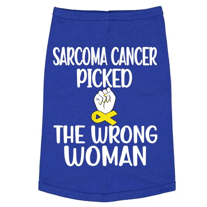 Sarcoma Picked The Wrong Sarcoma Cancer Survivor Cute Gift Doggie Tank