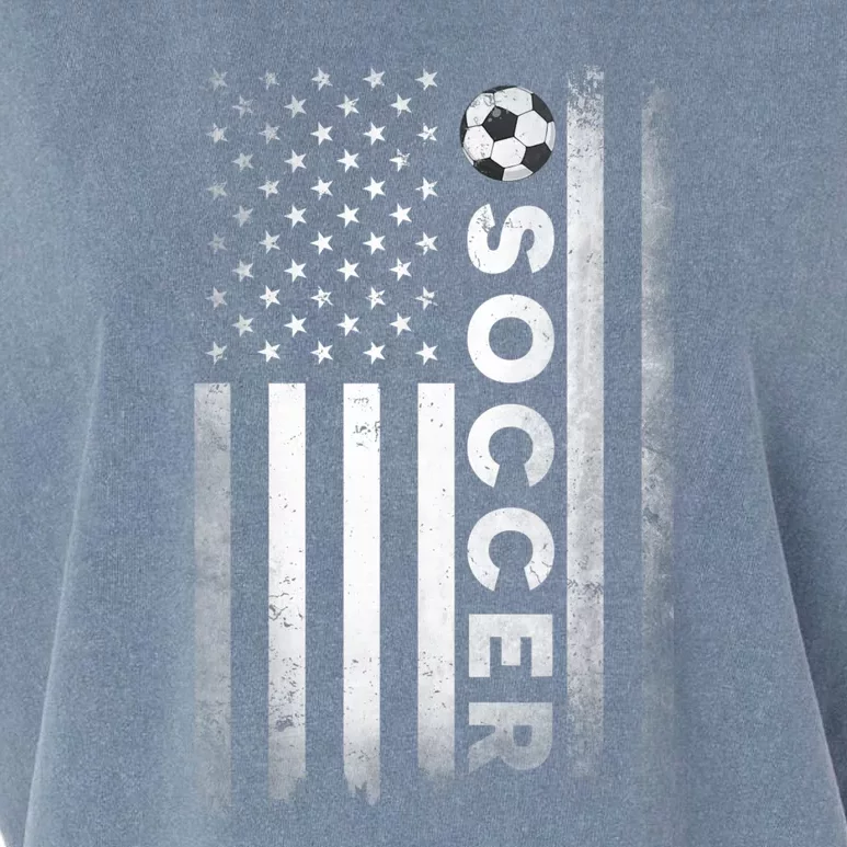 Soccer Player USA US American Flag Girls Boys Garment-Dyed Women's Muscle Tee