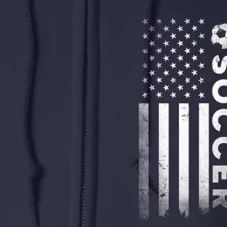 Soccer Player USA US American Flag Girls Boys Full Zip Hoodie