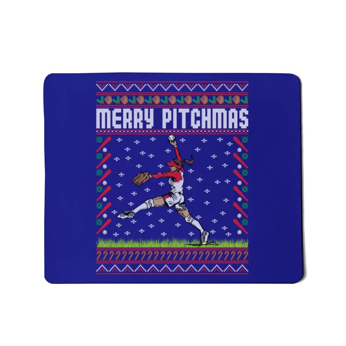 Softball Pitcher Ugly Christmas Gift Holiday Xmas Gift Mousepad