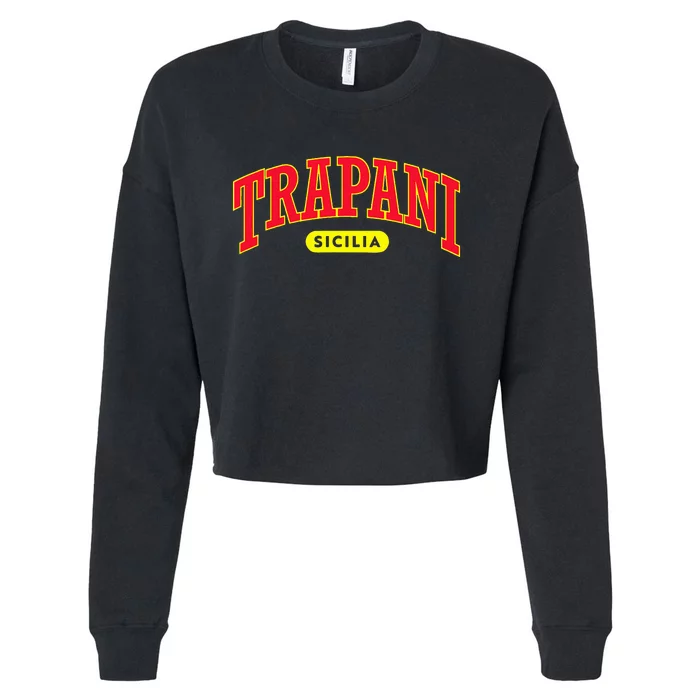 Sicilian Pride University Style Trapani Cropped Pullover Crew