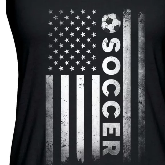 Soccer Player USA US American Flag Girls Boys Ladies Essential Flowy Tank