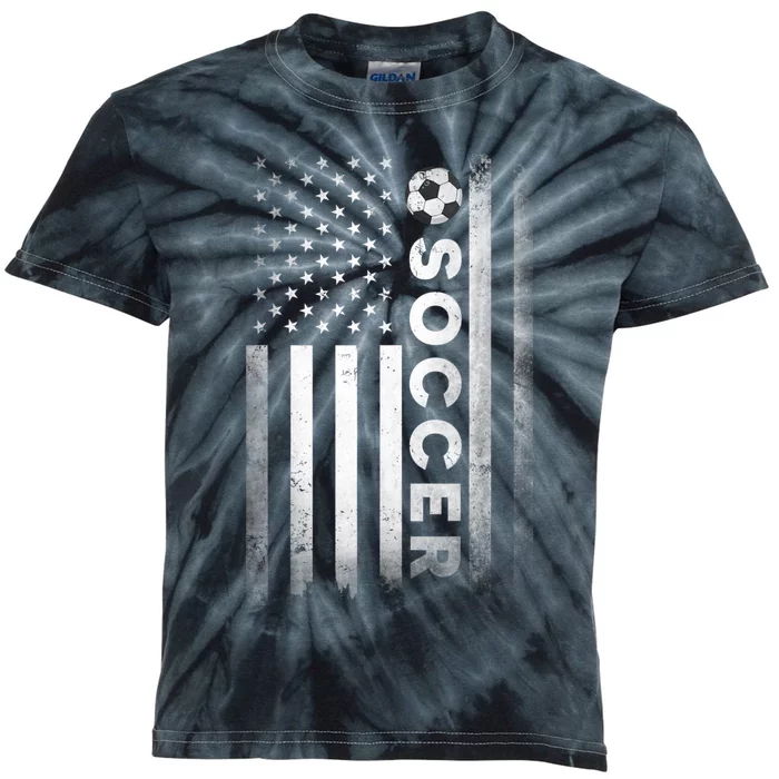 Soccer Player USA US American Flag Girls Boys Kids Tie-Dye T-Shirt