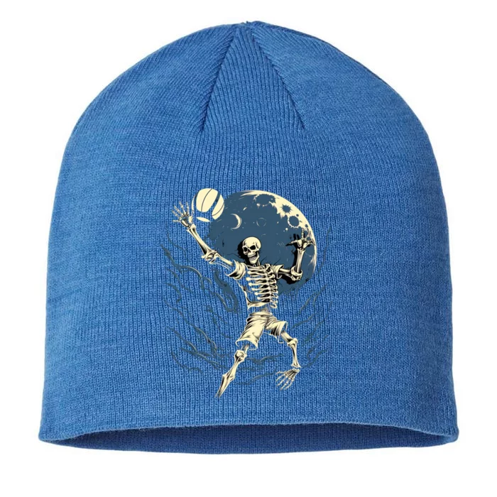 Skeleton Playing Volleyball Halloween Volleyball Player Gift 8 1/2in Sustainable Knit Beanie