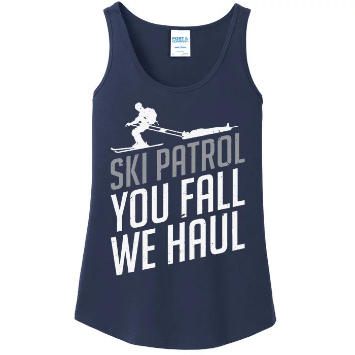 Ski Patrol vinatge You Fall We Haul Skiing Winter Sports Ladies Essential Tank