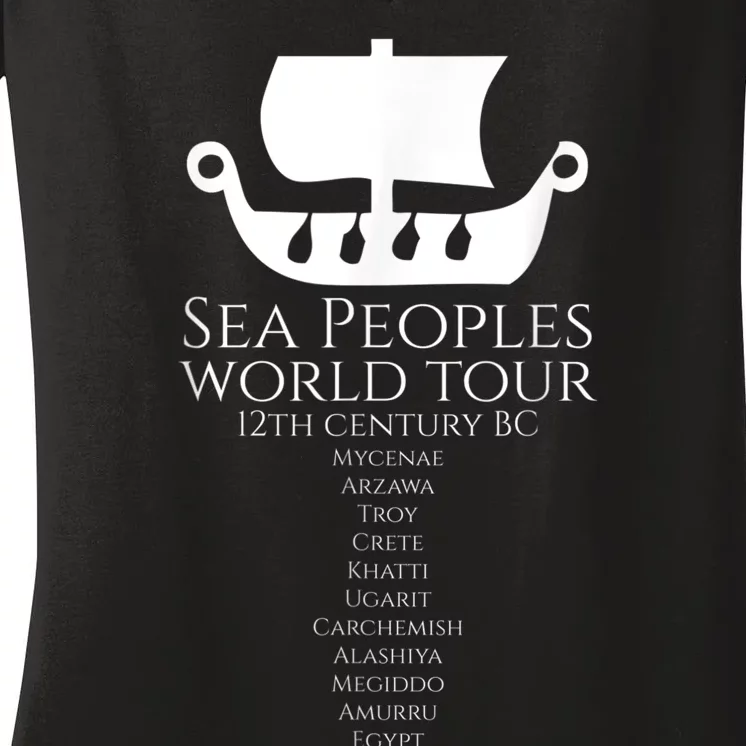 Sea Peoples World Tour Greek Egyptian Levantine History Women's V-Neck T-Shirt