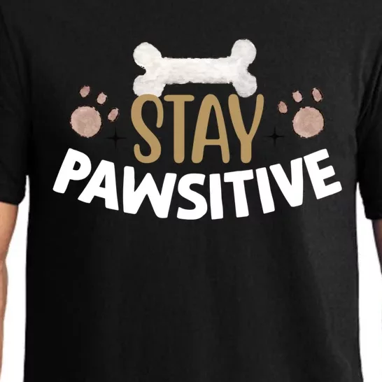 Stay Pawsitive With Bone And Paw Print Gift Pajama Set