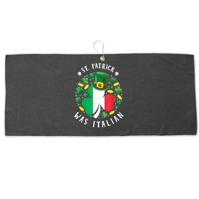 St Patrick Was Italian St. Patrick's Day Shamrock Large Microfiber Waffle Golf Towel