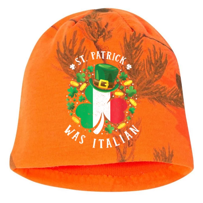 St Patrick Was Italian St. Patrick's Day Shamrock Kati - Camo Knit Beanie