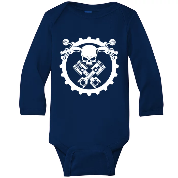 Still Plays With Blocks Funny Engine Mechanic Motorcycle Great Gift Baby Long Sleeve Bodysuit