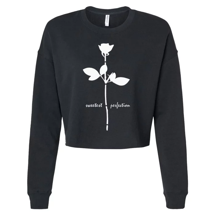 SWEETEST PERFECTION White Design Cropped Pullover Crew