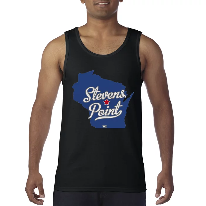 Stevens Point Wisconsin WI Map Tank Top