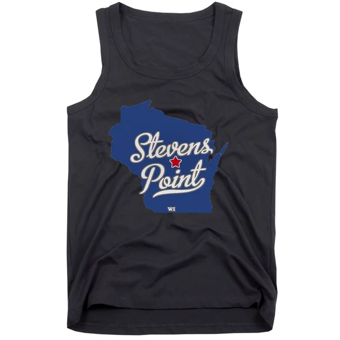 Stevens Point Wisconsin WI Map Tank Top