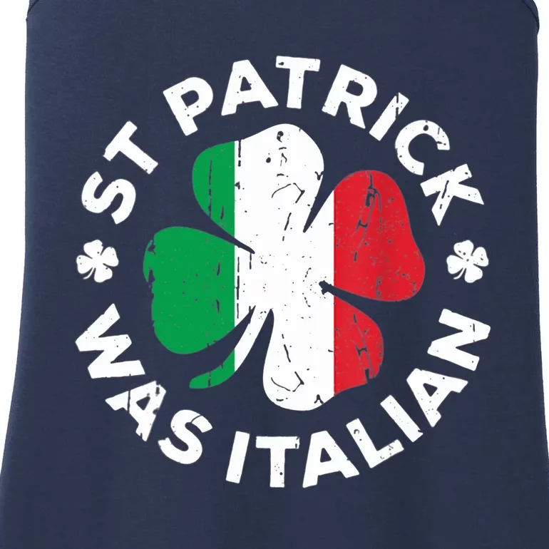 St Patrick Was Italian Clover Shamrocks Irish Flag Ladies Essential Tank