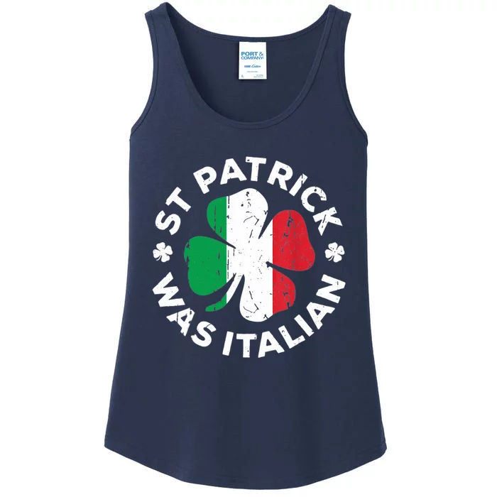 St Patrick Was Italian Clover Shamrocks Irish Flag Ladies Essential Tank